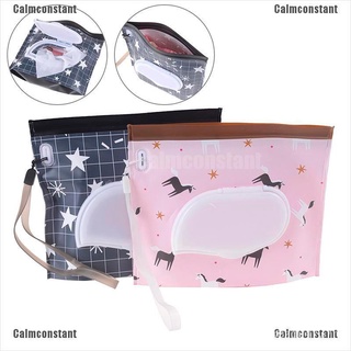 Calmconstant 1Pc portable cute baby wipes bag pouch outdoor easy-carry clean wet wipes bags