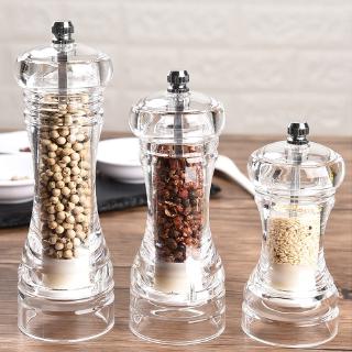 The New Acrylic Grinder Salt Pepper Mill Grinder Manual Pepper Grinder Salt Spices Mill Shaker Transparent Grinding kitchen Tool