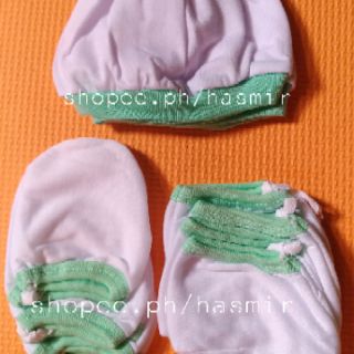 cotton bonnet mittens and booties (2)