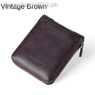 ∏☁Genuine new wallet men s short zipper Wallet young student men s coin purse multifunctional wallet trend