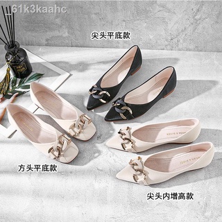 ✶❂Pointed toe single shoes women s flat low-heeled leather one-foot shallow soft bottom peas shoes 2