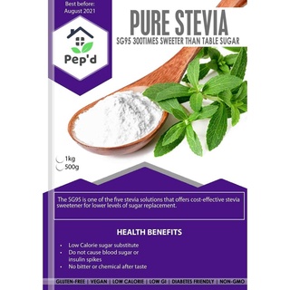 Cooking Essentials∈Pure Stevia (SG95) Powder - 300x sweetness level, KETO, Healthy - RETAIL