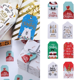 FAY Party Cards Kraft Tag Xmas Decoration Christmas Labels Hang Tags DIY Santa Claus Kraft Paper Wrapping Supplies Gift Wrapping 100pcs (9)