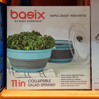 Basic Essentials 11in Collapsible Salad Spinner Xhks