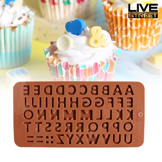Livestreet Letter Pattern Silicone Chocolate Cake Cookie Mold Ice Muffin Fondant DIY Mould