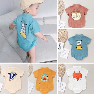 Summer Baby Onesies for Boy 0-18 Months Newborn Baby Boys Cartoon Romper Bodysuit 100% Cotton Short Sleeve Clothing