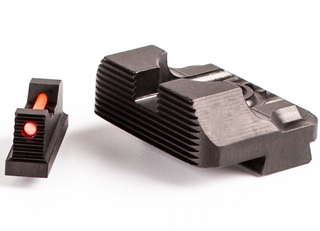 Magorui .230 Fiber Optic Front Sight / Rear Combat Glock Sight V3 Black For Glock