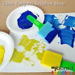 ❐paint tray palette with 2 thin brush and 3 foam brush