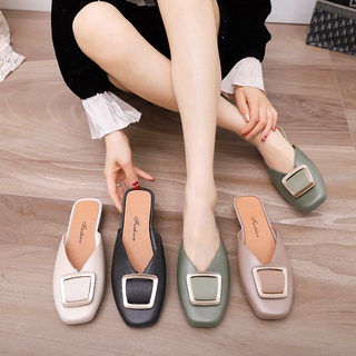 Korean Fashionable design loafer shoes sandals flat for ladies