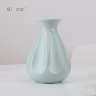 Vase/Nordic Color Plastic Vase Creative Home Flower Decoration Dry and Wet Imitation Glazed Vase Drop Resistance Vase (1)
