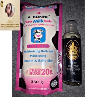 COD ✨AUTHENTIC Abonne spa milk salt + Queen K organic sun flower oil (Scrub set) WITH FREEBIES
