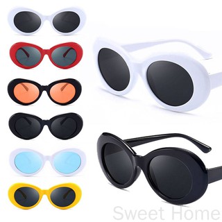 Rock Star Retro Clout Goggles Oval Round Pop Black Lenses Sunglasses Women Men Design bigbighouse store