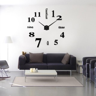 Acrylic Modern DIY Wall Clock 3D Mirror Surface Sticker Home Office Decor (4)