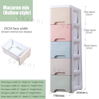 ❣25cm wide Storage cabinet openwork macarons color long cabinet gap practical furniture