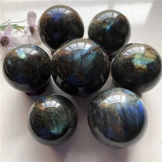 100% High Quality Natural Labradorite Crystal Ball Polished Sphere Glossy Moonstone Crystal Stone Healing Home Gifts 1pcs