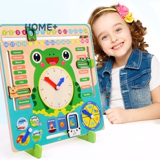 Ready Stock/☄【COD】 Wooden Calendar Clock Educational Weather Season Toys Clock Learning @ph