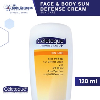 （Spot Goods）Céleteque® DermoScience™ Sun Care Face and Body Sun Defense Cream with SPF50 120mL tl3N