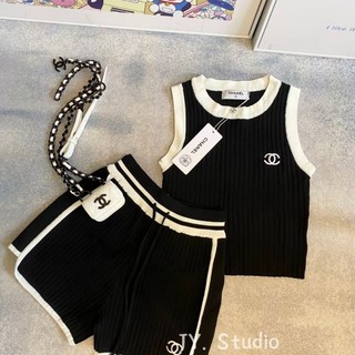 women shorts Terno Coordinates black and white set