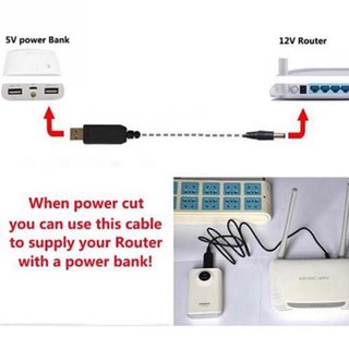 USB POWER Boost Line Router Cable DC 5V 12V MODEM TO POWERBANK/12V CONNECTOR