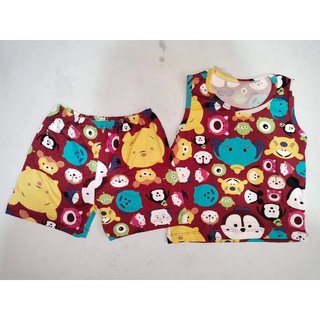 Mumu #KTN95 Kids Toddler Comfortable Sando Short Terno Set Sleepwear for Boys