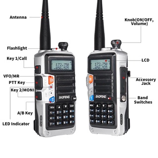 2pc/set Tri-Band Baofeng Walkie Talkie UV5R Pro 220-260MHz Portable Two Way Ham Radio 8W HF FM Trans (5)