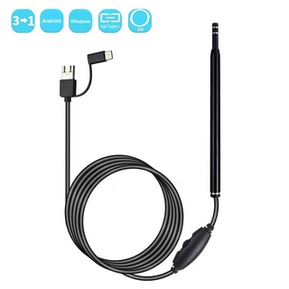 Ear Cleaning Endoscope Camera 5.5mm 0.3mp 3in1 Visual Ear Pick USB Ear Spoon Type-c Ear Otoscope Borescope for Android (2)