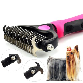 Pet Brush Deluxe Pet Comb Double Open Knot Rake Stainless Steel Cat And Dog Hair Grooming Tool