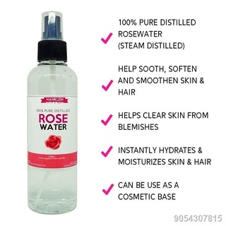 ERDFES10.4℡Hanklein Rose Water 100ml (pure distilled) spray