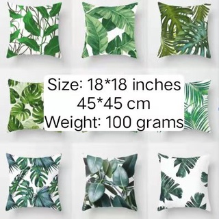 ADF Home Plus MS-10 Green Tropical Leaf Throw Pillow Cover 18x18inches