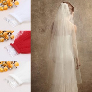 1 Layer Soft Bride Wedding Bridal 3M Long Veil Church Cathedral With Comb New