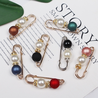 Two Pearl Small Female Pins Fixed Clothes Cardigan Waist Circumference Changed To Small Pearl Accessories Anti-glare Buckle Brooch