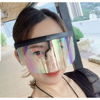 One-piece large-frame sunscreen anti-voyeur hat glasses personalized mask sunglasses fashion trend (1)