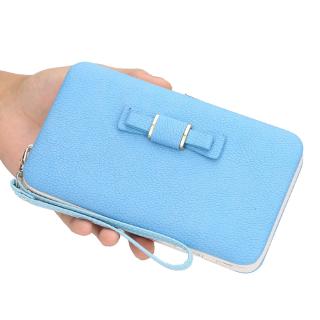 Women Leather Long Wallet Hasp Purses with Strap Phone Card Holders Big Capacity Wallets 2019 New