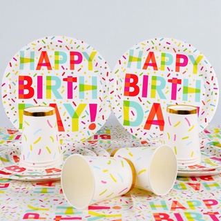 Happy Birthday theme Party Supplies unicorn Disposable Paper Plates Cup napkin Party Supplies Party Decoration Set (2)