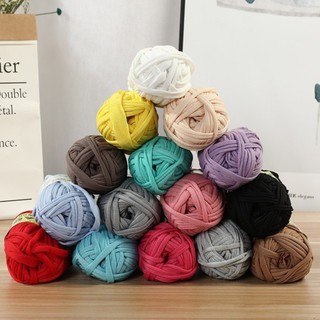 [AIRUI] [21-30] 1 Roll Yarn for Knitting and Crochet T Shirt Yarn Elastic Cloth Yarn for Knitting Crocheting Cushion Basket Blanket Braided