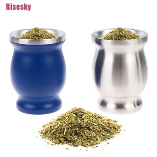 Risesky| Yerba Mate Cup Stainless Steel 8Oz Argentine Yerba Mate Gourd With Bombillas