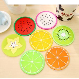 Hot Coaster Fruit Shape Silicone Cup Pad Slip Insulation Pad Cup Mat Pad Hot Drink Holder Fruit shape anti-scalding non-slip coaster