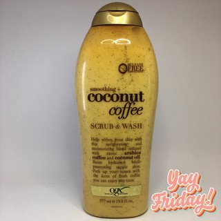 OGX Smoothing Coconut Coffee Scrub & Wash 19.5 fl oz