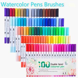 24/48/60/80/100 Colors Set Brush PenDual Tips Brush Pen Set Portable Watercolor Brushes Pens