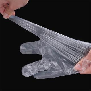 √READY STOCK√100pcs Disposable transparent gloves protective gloves Labor insurance Neutral Food grade PE film