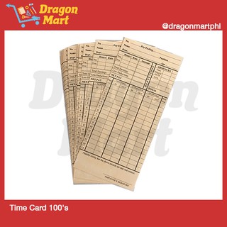 Time Card Two Sided 100's