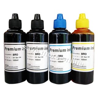 Premium UV Dye Ink compatible w/ Brother Set of 4 (Black/Cyan/Yellow)