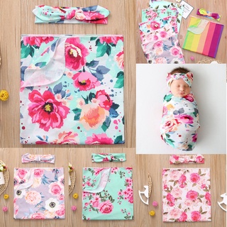 baby accessoriesbabieskids toys﹉COD Ready Stock Newborn Baby Blankets And Headband 2Pcs/Set Swaddli