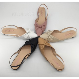 Korea AD20534 version of the new Baotou sandals slippers women pointed a word thick heel