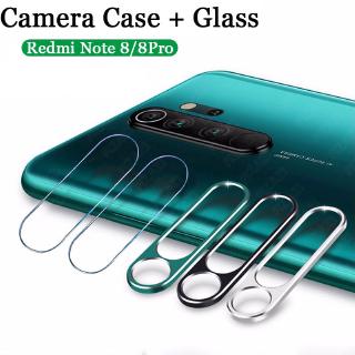 For Xiaomi Mi Redmi Note 8 Pro Camera Lens Metal Ring Protector+Tempered Glass