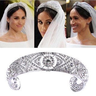 Rhinestone Crystal Meghan Wedding Crown Queen Marry Tiara