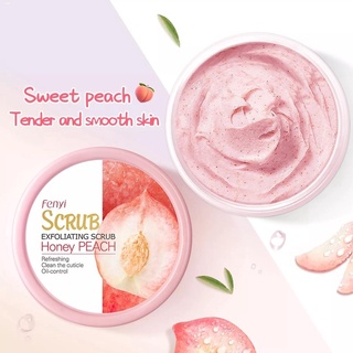 ❧✒┇Peach Brightening Body Scrub Pores Cleansing Cream Exfoliating Smooth Rejuvenate Skin Body Scrub