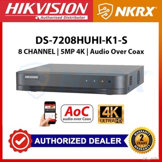 ✓○【Happy shopping】 Hikvision DS-7208HUHI-K1 (S) 8MP 5MP 8CH DVR | Audio over Coax (AoC) | 8 Channel