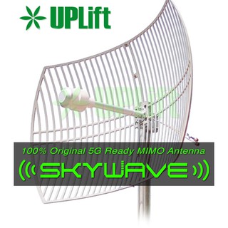 SkyWave Dual Polarity MIMO Parabolic Antenna for 5G 4G LTE 2x24dbi Extended Frequency 1800-3800Mhz