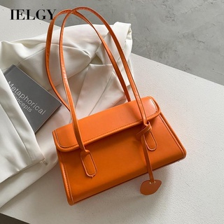 IELGY single shoulder handbag fashion simple solid color handbag retro big bag